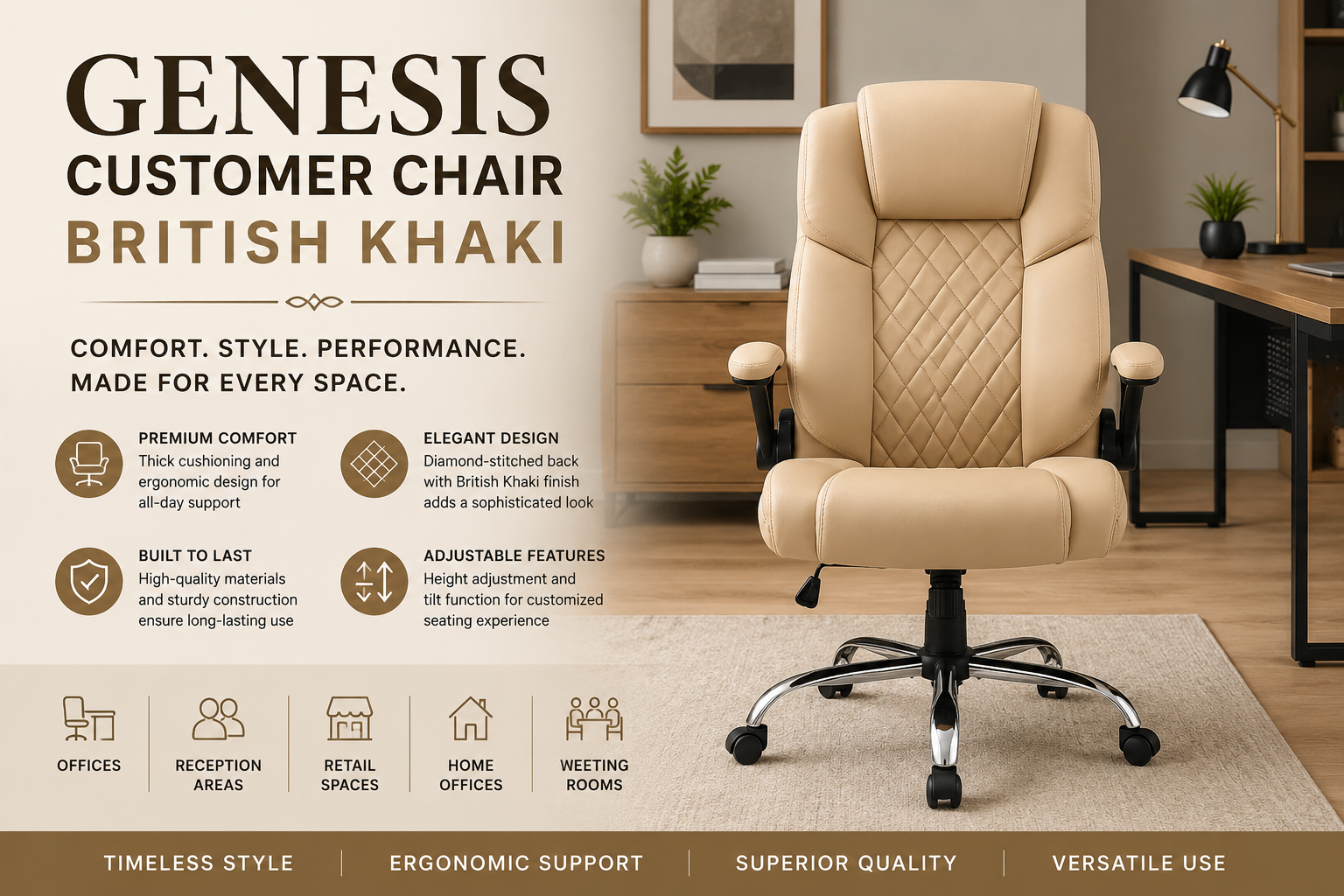 genesis customer chair british khaki