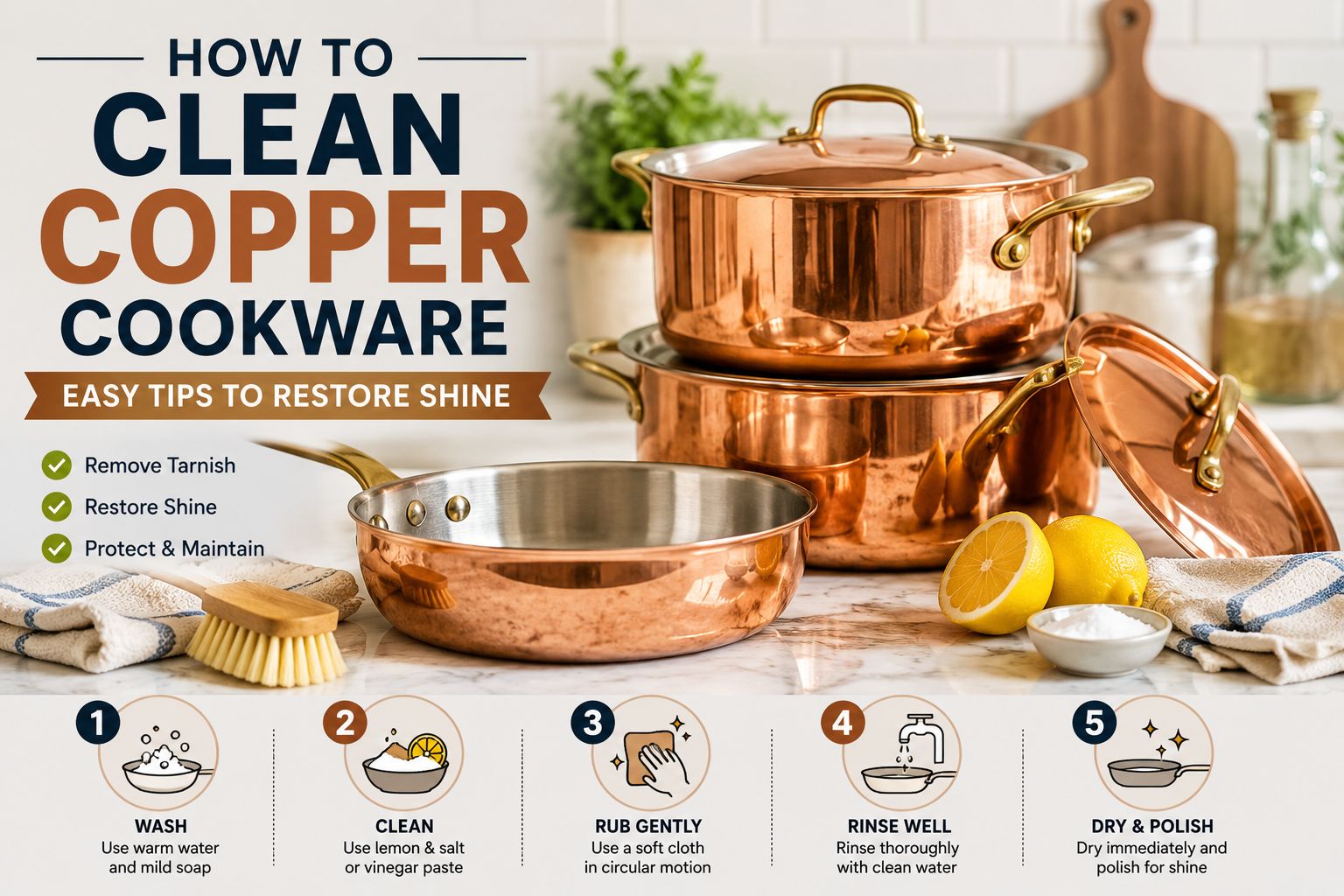 How to Clean Copper Cookware: Step-by-Step
