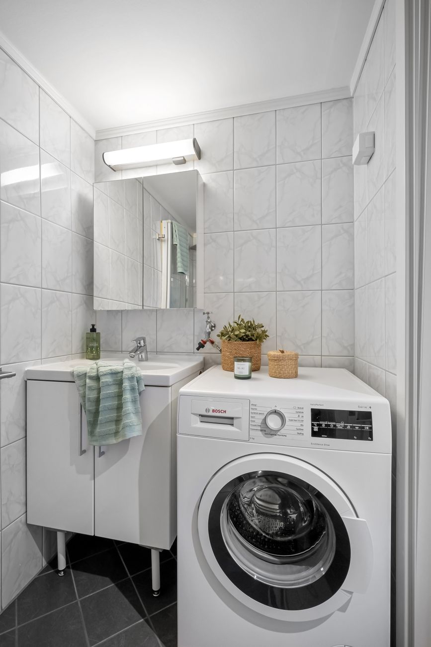 laundry in a bathroom