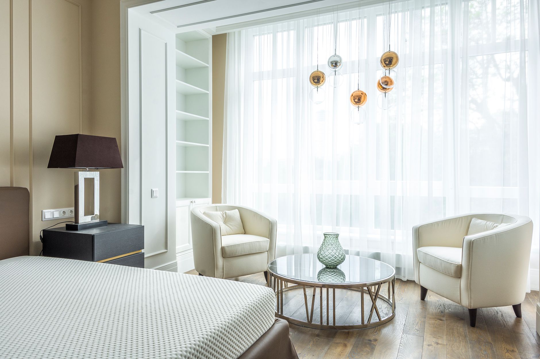 seating area in home bedroom