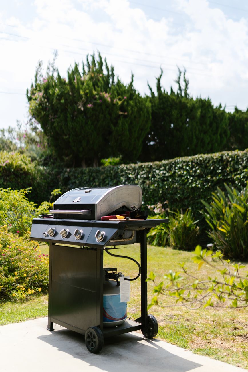 griller in the backyard