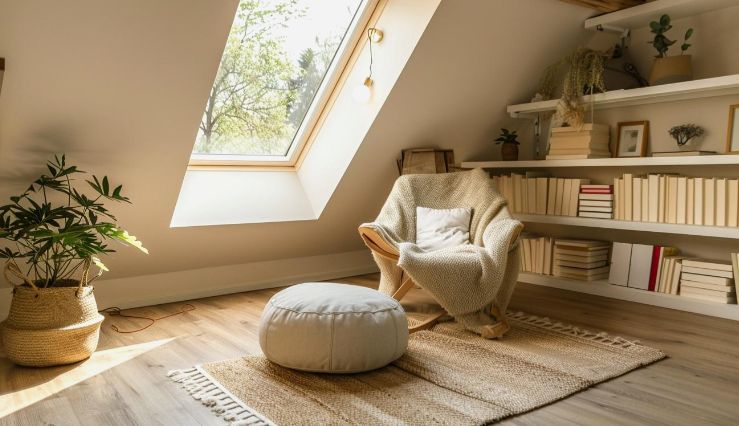 Make a cozy loft reading book library