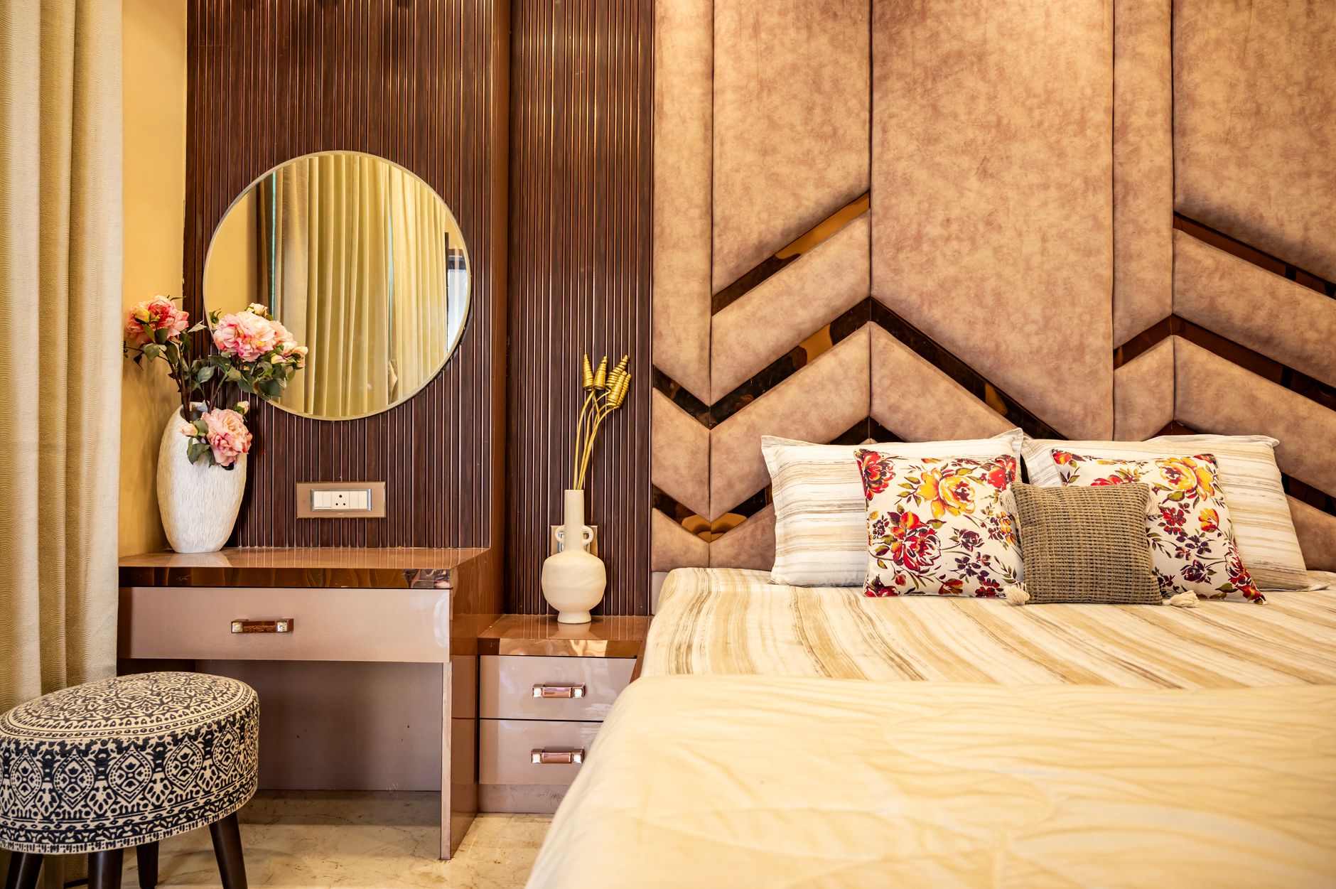 elegant bedroom interior with modern decor elements