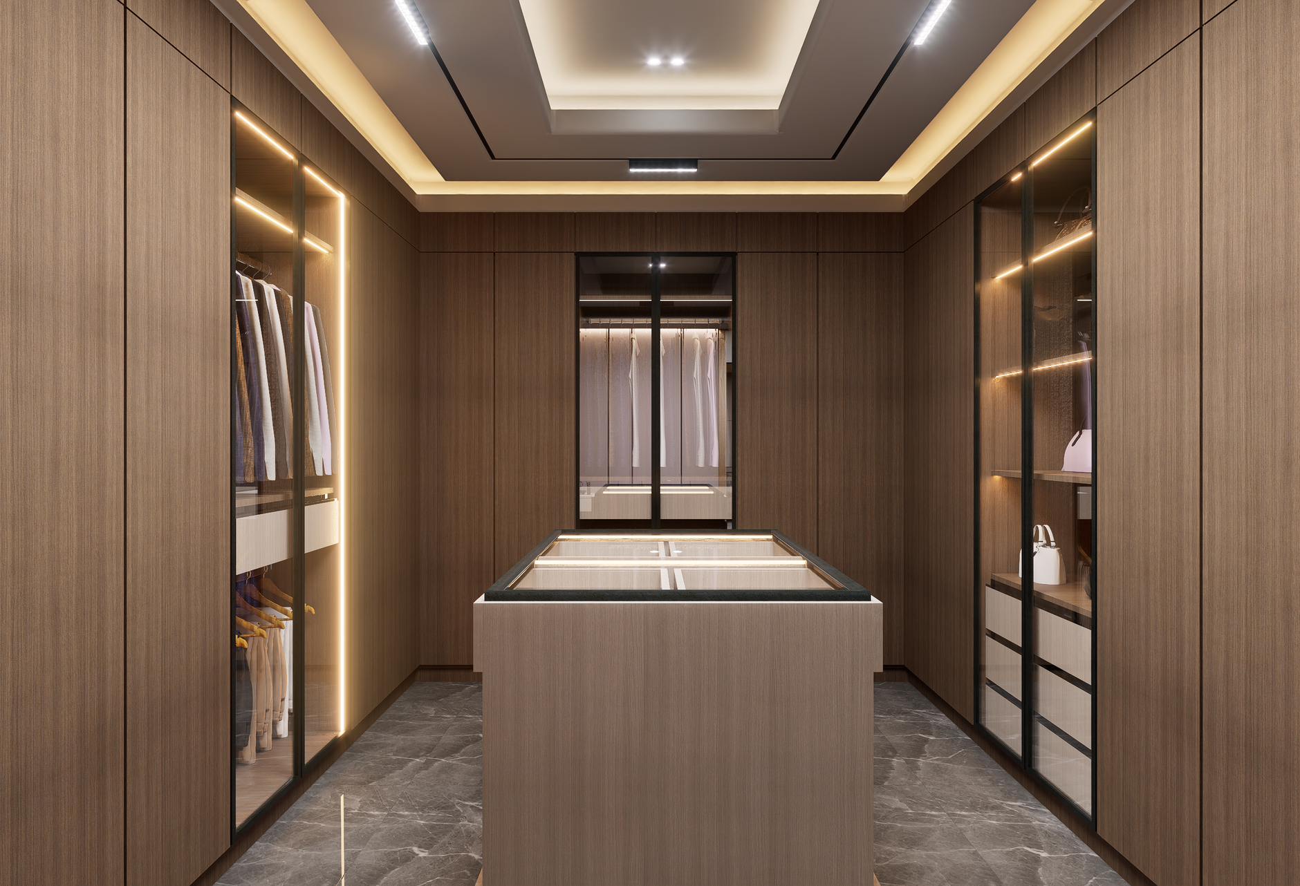 elegant modern walk in closet interior design