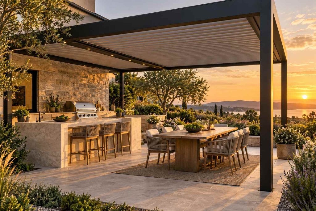 A Freestanding Awning for an Open Yard